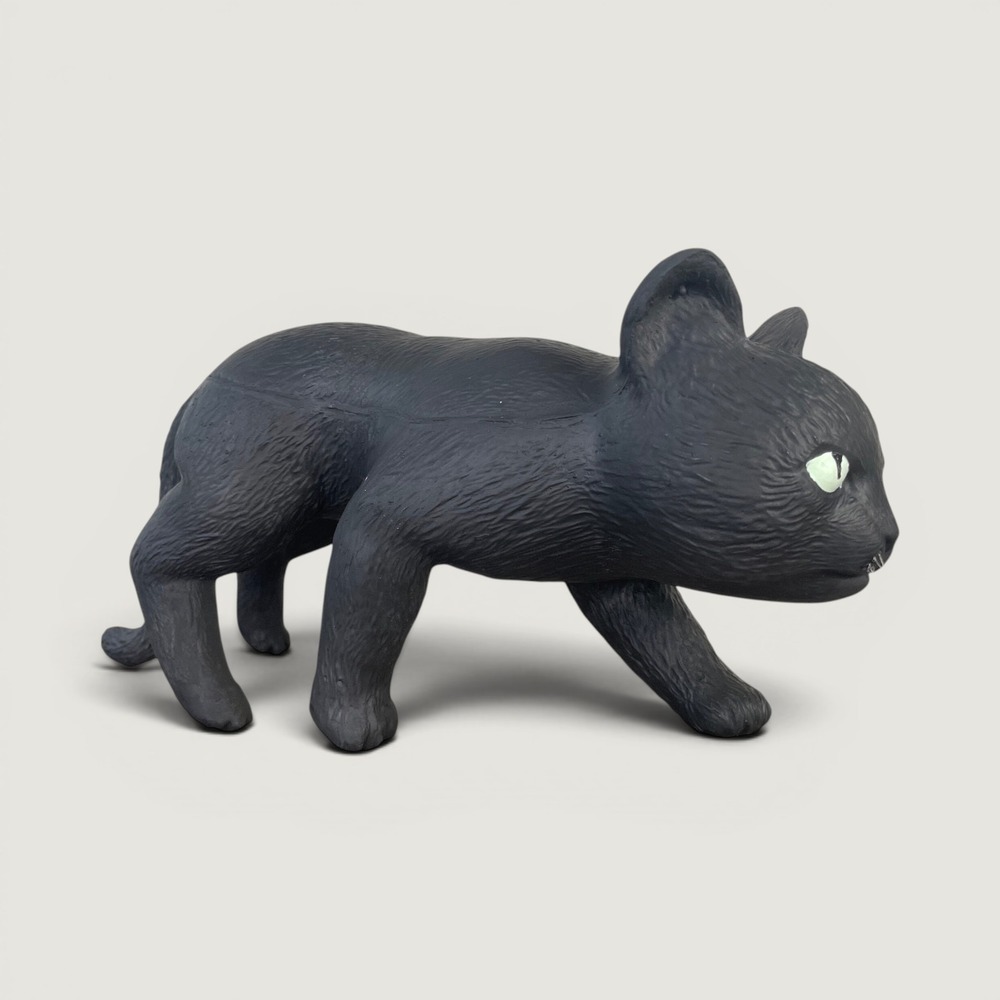 Vintage Prowling Halloween Black Cat Prop Retro Spooky Decor Arched Back